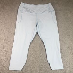 Under Armour Leggings Womens‎ 1X Blue Fitted Logo Carpi Pocket Yoga Workout Gym